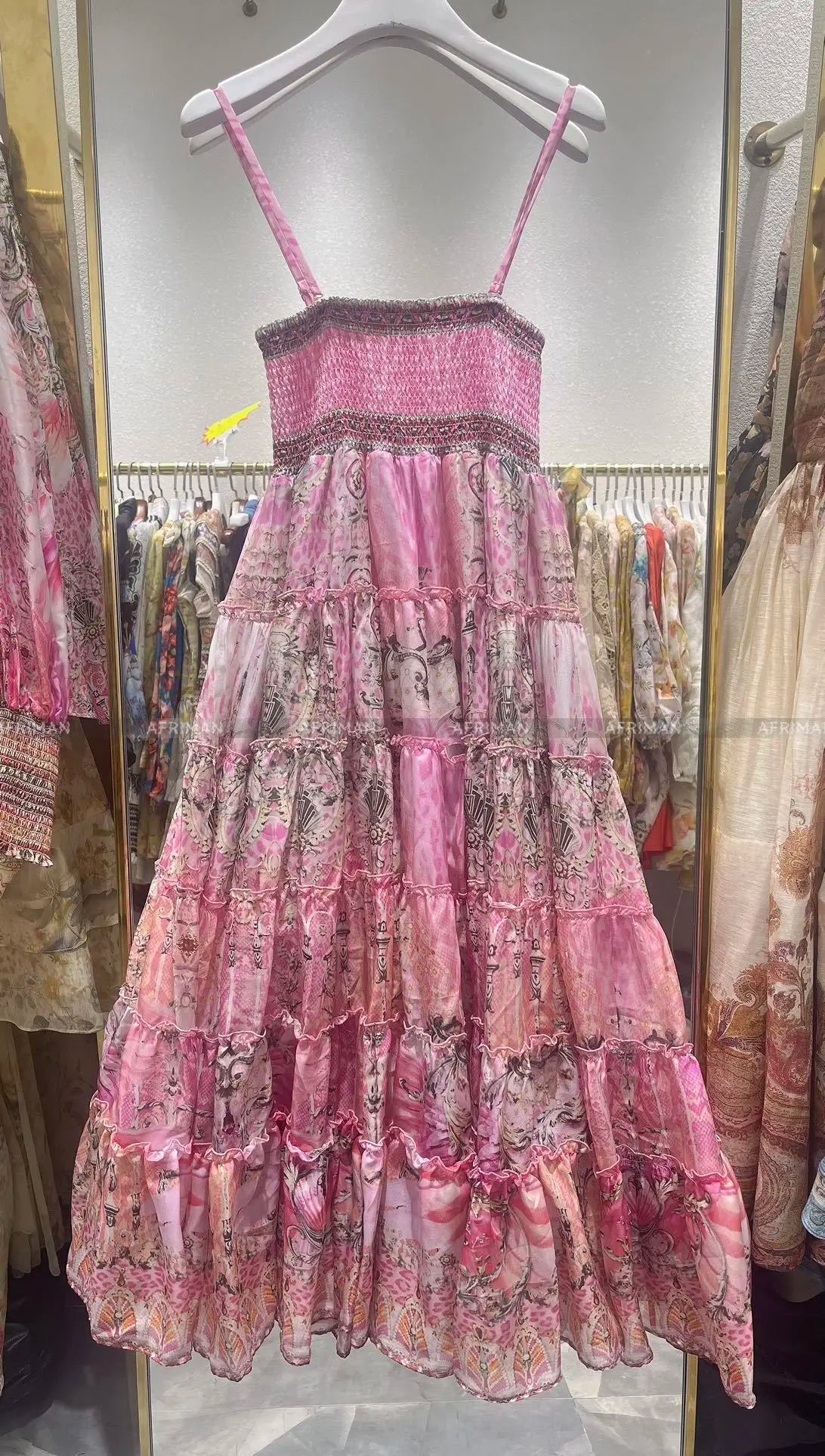 Designer Jeweled Silk Dress Silk Women V Neck Crystal Beaded Pink